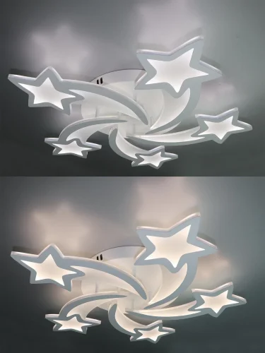 Люстра потолочная LED с пультом INNOVATION STYLE 83018 Natali Kovaltseva белая на 1 лампа, основание белое в стиле хай-тек с пультом фото 7